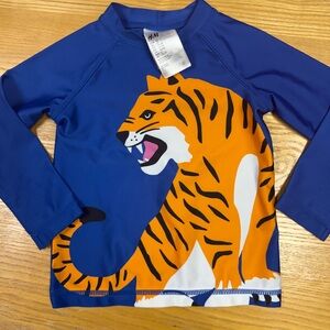 H&M Kids Rashguard - Blue with Orange Tiger